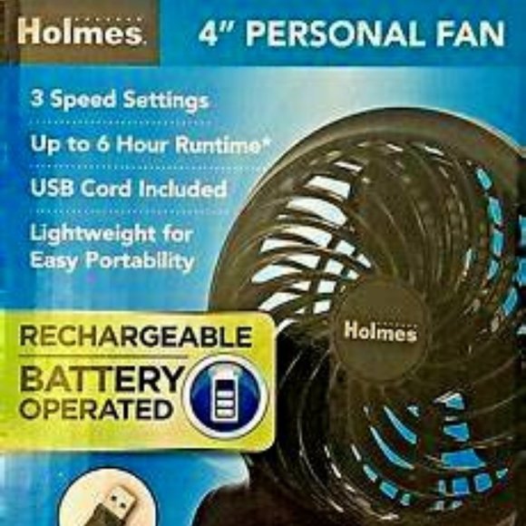 4-Inch Personal USB Battery Operated Rechargeable Mini Fan with 3 Speed Settings - Picture 6 of 7